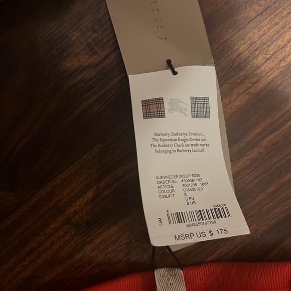 Burberry size small orange red collar shirt - Picture 2 of 3